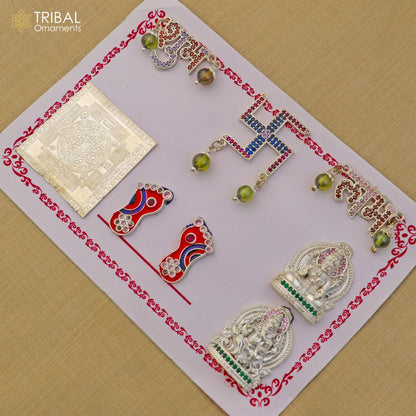 925 sterling silver combo diwali pooja set art891