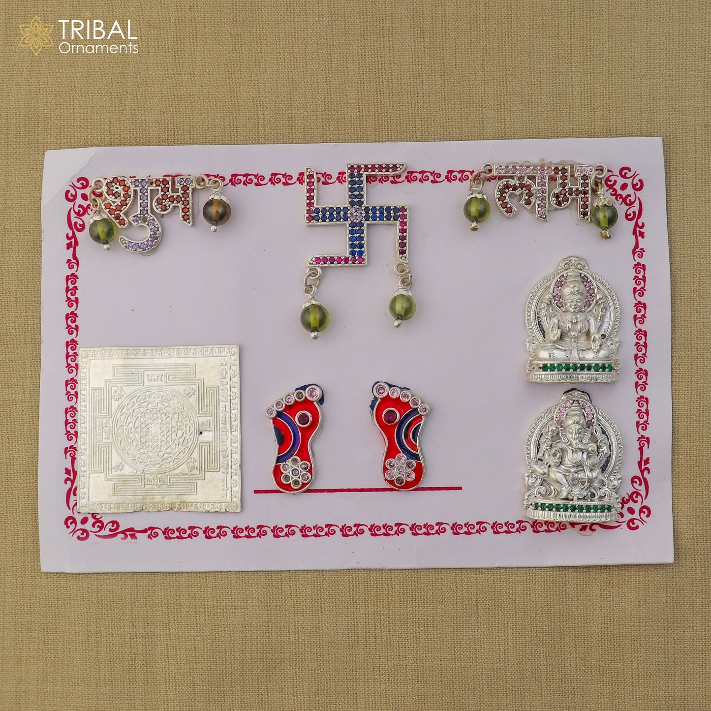 925 sterling silver combo diwali pooja set art891