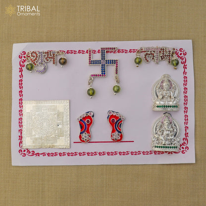 925 sterling silver combo diwali pooja set art891