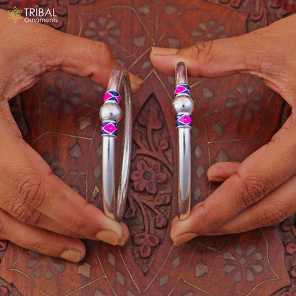 925 Sterling silver customized stylish ball design bangle kada tribal jewelry ba446 - TRIBAL ORNAMENTS
