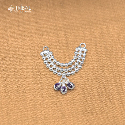 925 sterling silver 3 line beaded chain necklace for Lord Krishna Laddu Gopala jewelry set908
