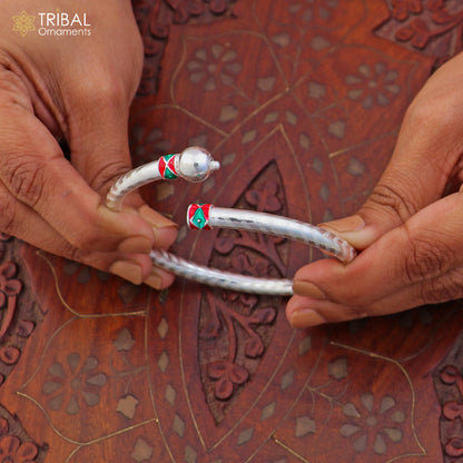 925 Sterling silver customized stylish ball design bangle kada tribal jewelry ba447 - TRIBAL ORNAMENTS