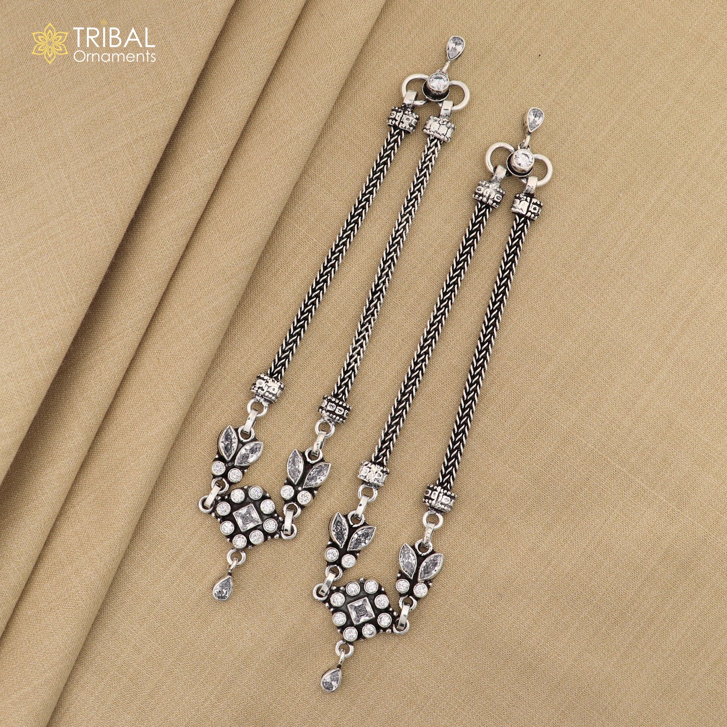 10.5" 925 sterling silver flower design white stone stylish anklets foot bracelet ,ankle bracelet jewelry ank687