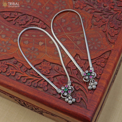 Sterling silver stone anklet with intricate design, perfect for belly dance jewelry, by TRIBAL ORNAMENTS.