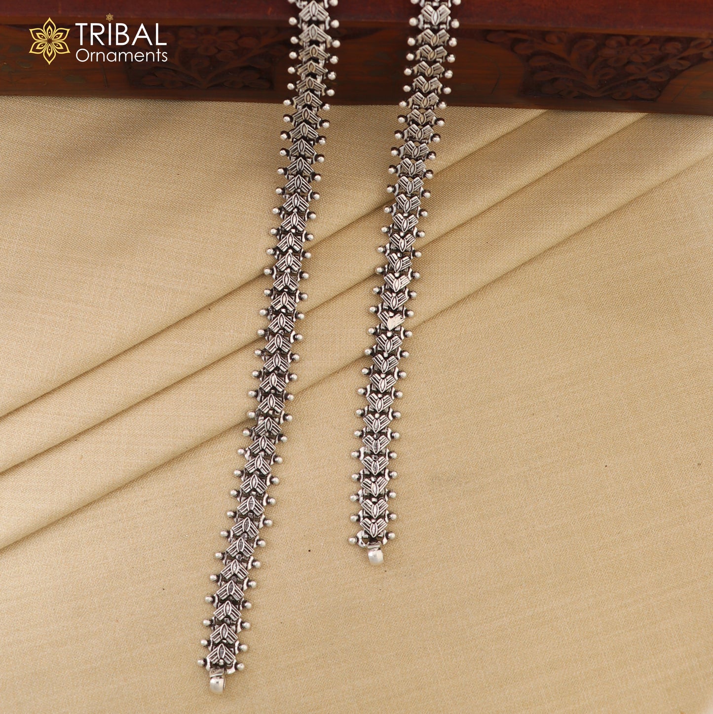 Indian Traditional cultural trendy 925 Sterling silver anklets foot bracelet gift for women's chunky jewelry ank01