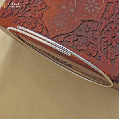 2mm round plain design 925 sterling silver neck band or ring for all types of pendant, best ethnic choker jewelry set799 - TRIBAL ORNAMENTS