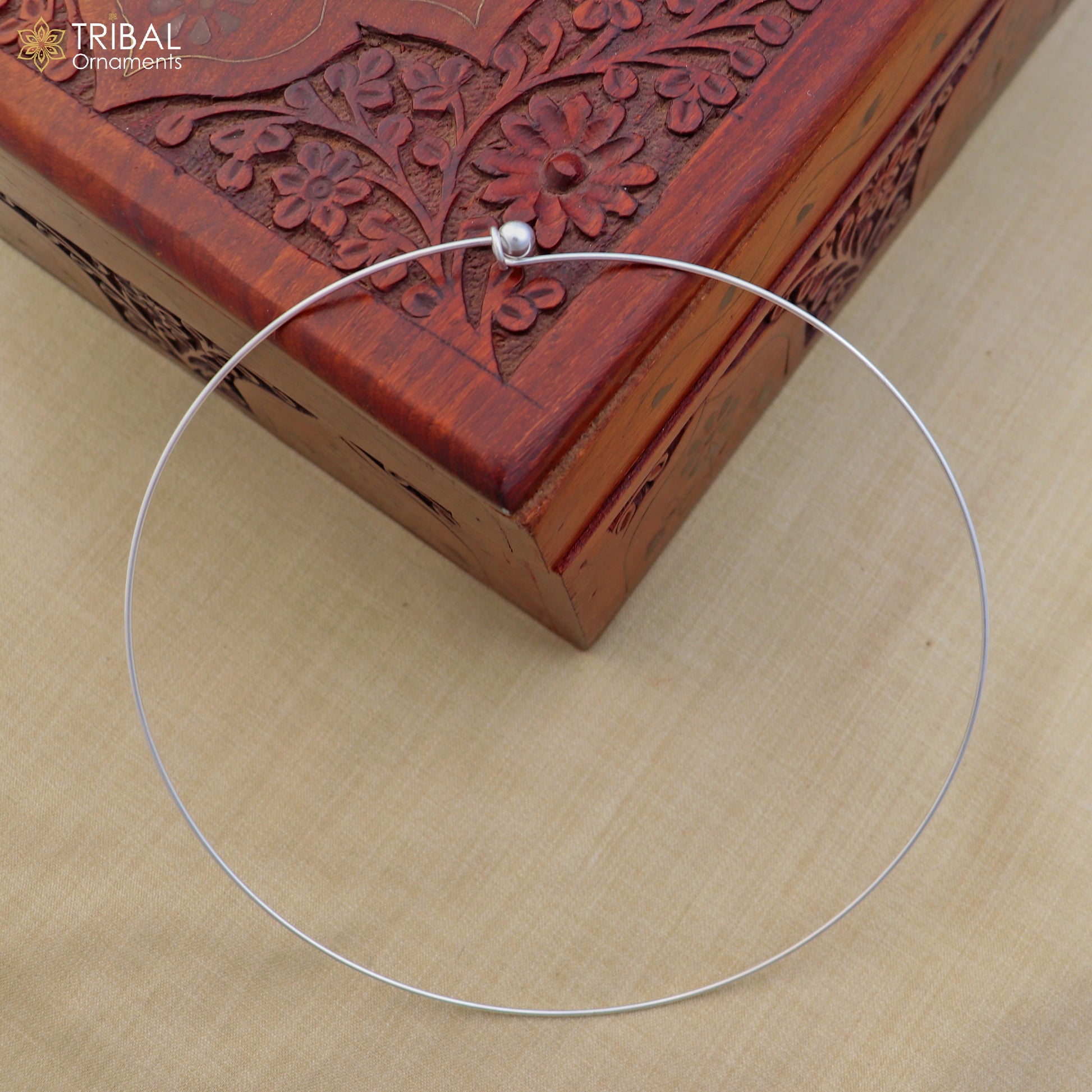 1mm round plain design 925 sterling silver neck band or ring for all types of pendant, best ethnic choker jewelry set797 - TRIBAL ORNAMENTS