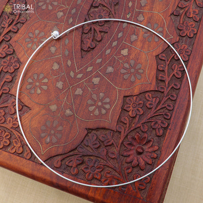 1mm round plain design 925 sterling silver neck band or ring for all types of pendant, best ethnic choker jewelry set797 - TRIBAL ORNAMENTS