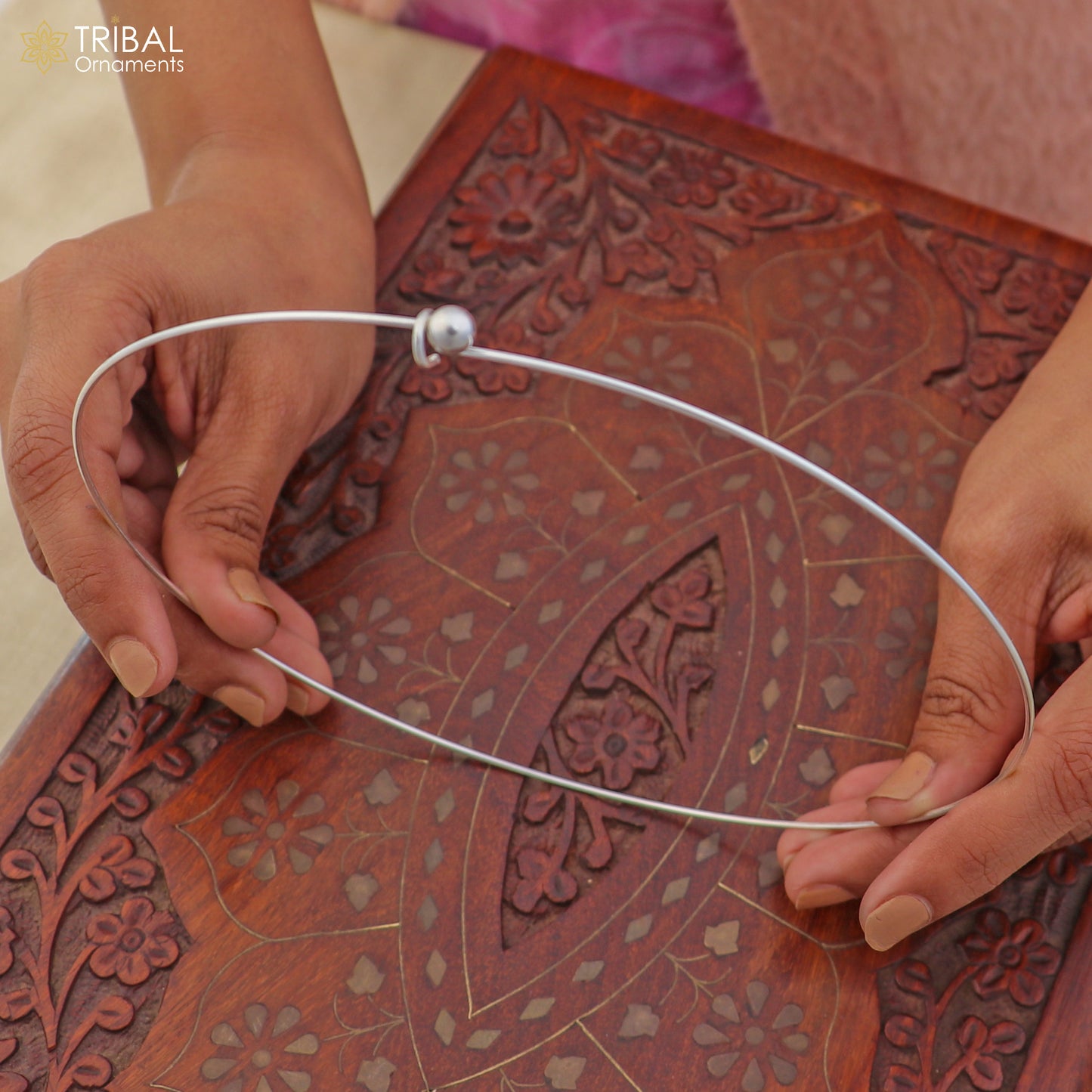 1mm round plain design 925 sterling silver neck band or ring for all types of pendant, best ethnic choker jewelry set797 - TRIBAL ORNAMENTS