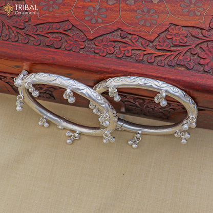 925 sterling silver stylish vintage design customized foot ankle bracelet with noisy bells kada jewelry nsfk159 - TRIBAL ORNAMENTS