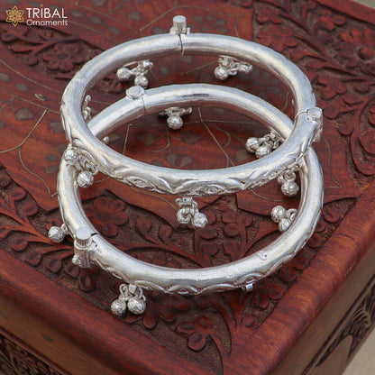 925 sterling silver stylish vintage design customized foot ankle bracelet with noisy bells kada jewelry nsfk159 - TRIBAL ORNAMENTS