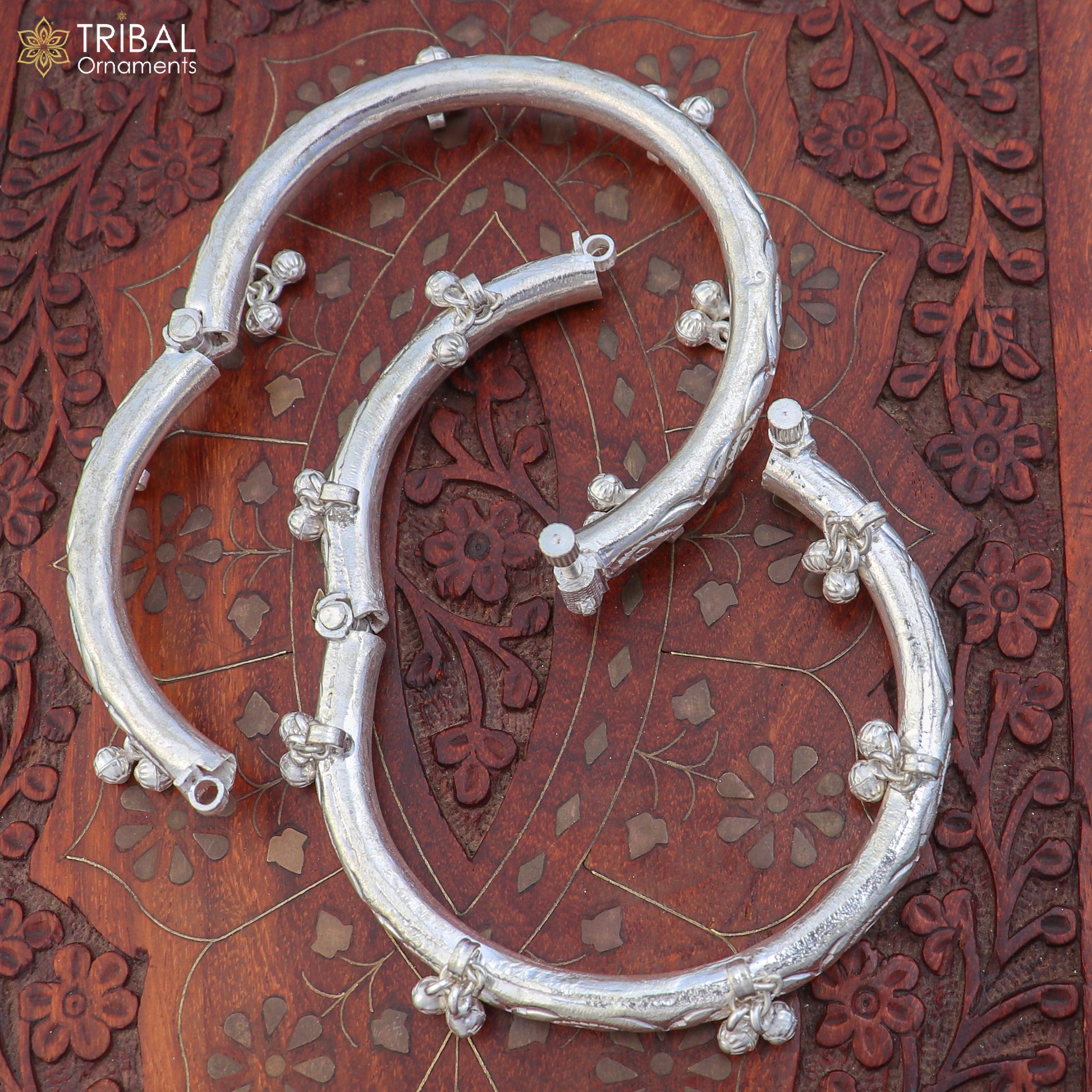 925 sterling silver stylish vintage design customized foot ankle bracelet with noisy bells kada jewelry nsfk159 - TRIBAL ORNAMENTS