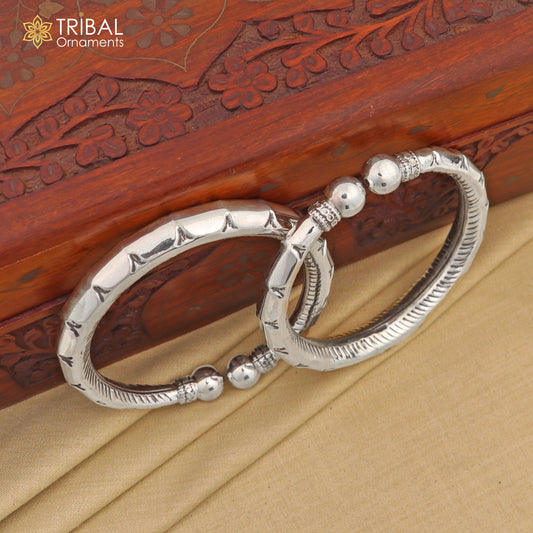 925 sterling silver customized work bangle bracelet kada pair,stylish bangle unisex jewelry nsk327