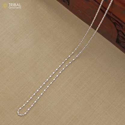 925 sterling silver ball beads style chain for unisex jewelry ch627 - TRIBAL ORNAMENTS