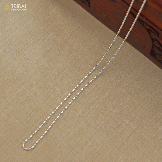 925 sterling silver ball beads style chain for unisex jewelry ch627 - TRIBAL ORNAMENTS
