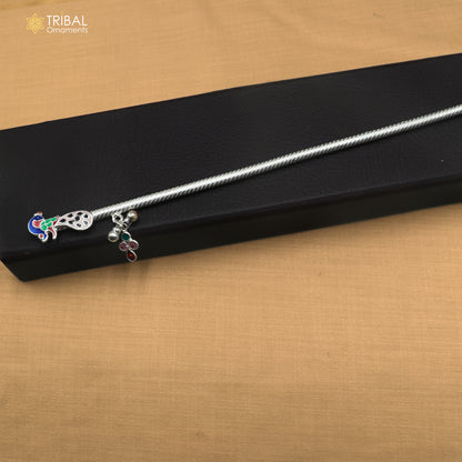 925 sterling silver minakari design bansuri laddu Gopala flute, Krishna flute su1443