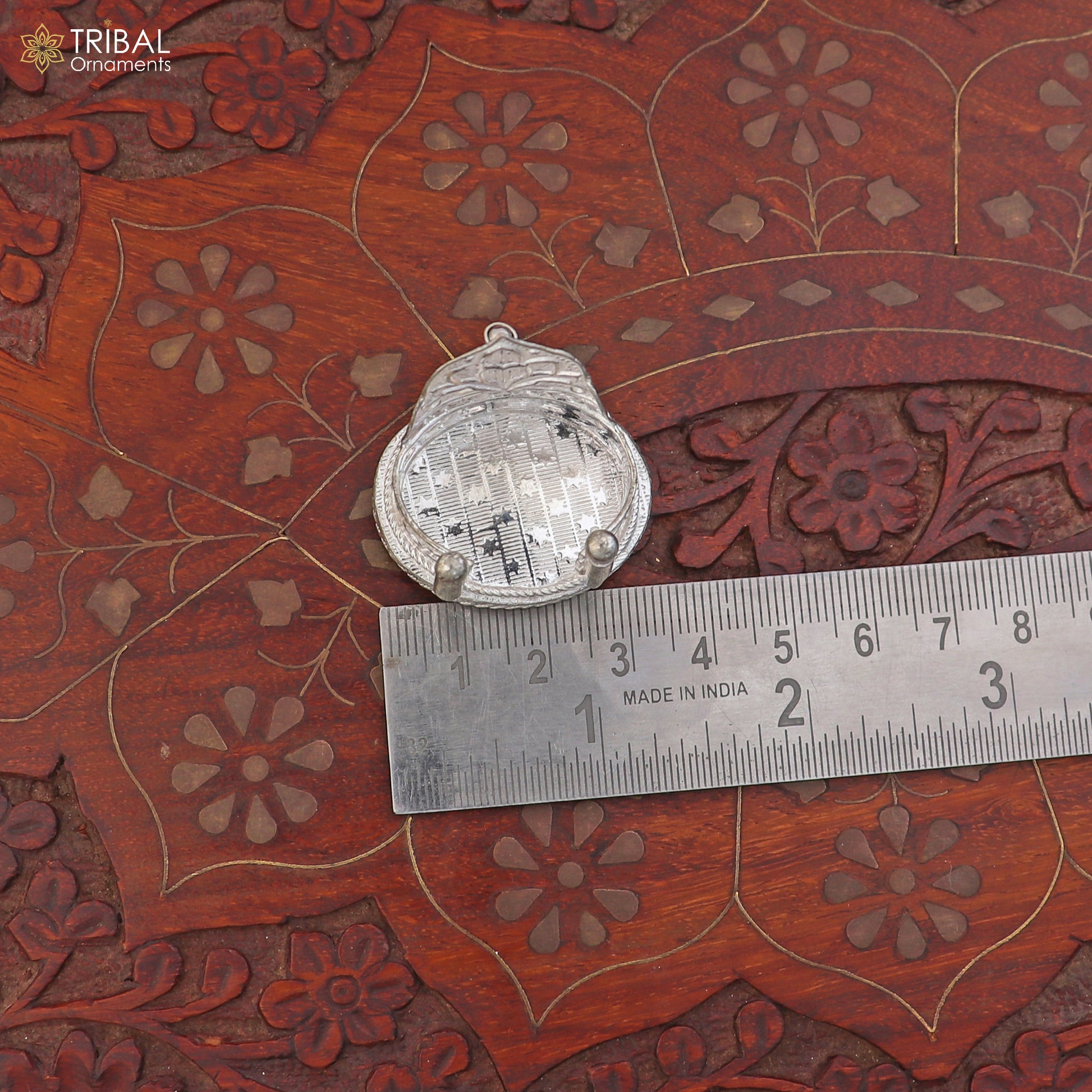 925 sterling silver God statue's stand chair singhasan, temple art puja chouki article art868 - TRIBAL ORNAMENTS