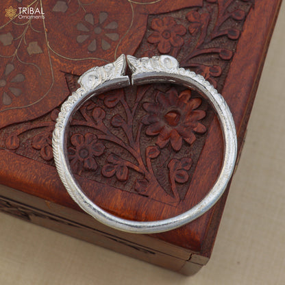 925 Sterling silver ethnic cultural crocodile face bangle kada men's  jewelry nsk967 - TRIBAL ORNAMENTS