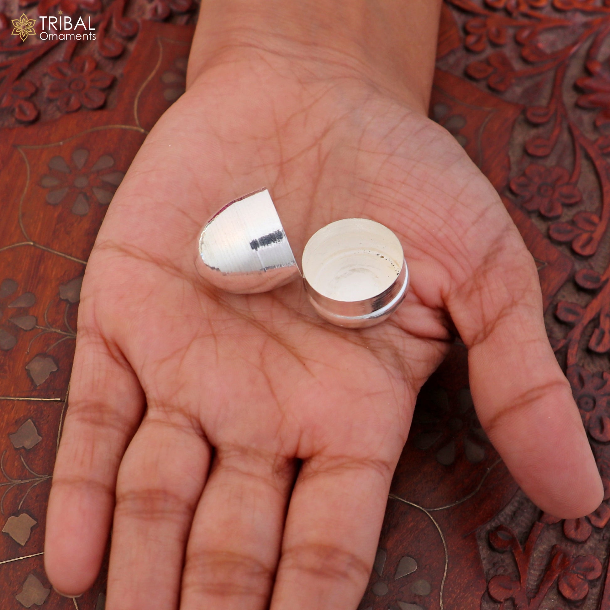 925 Sterling silver betal palm tree seed ,silver Supari puja article art870 - TRIBAL ORNAMENTS