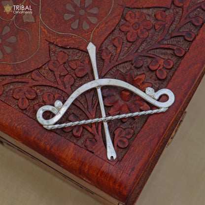 925 sterling silver Lord Rama Dhanush ban statue sculpture pooja article art867 - TRIBAL ORNAMENTS