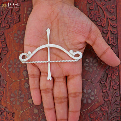 925 sterling silver Lord Rama Dhanush ban statue sculpture pooja article art867 - TRIBAL ORNAMENTS