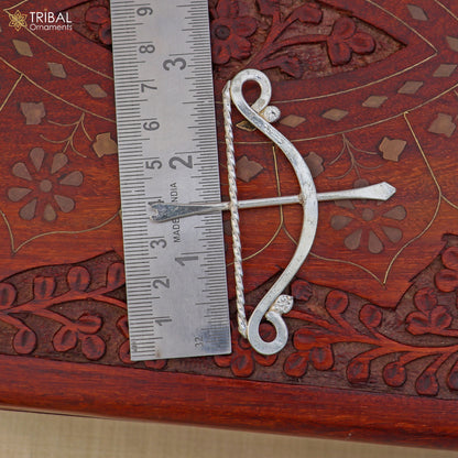 925 sterling silver Lord Rama Dhanush ban statue sculpture pooja article art867 - TRIBAL ORNAMENTS