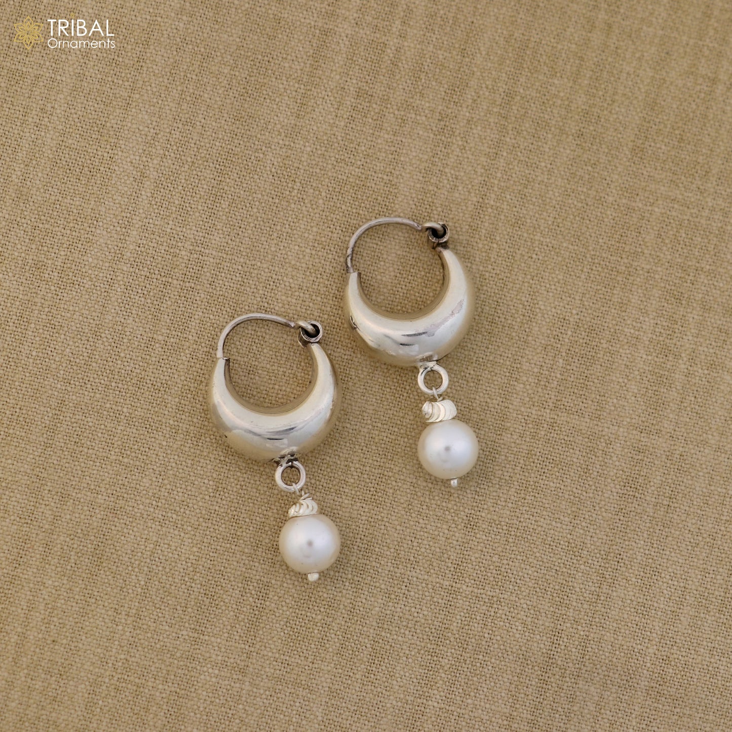 925 sterling silver plain shining hoops earrings Bali style kundal unisex jewelry er259 - TRIBAL ORNAMENTS