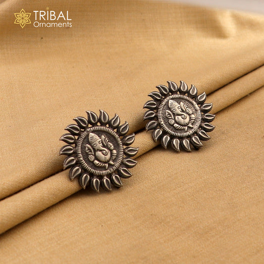 925 sterling silver lord Ganesha stud earring s1374