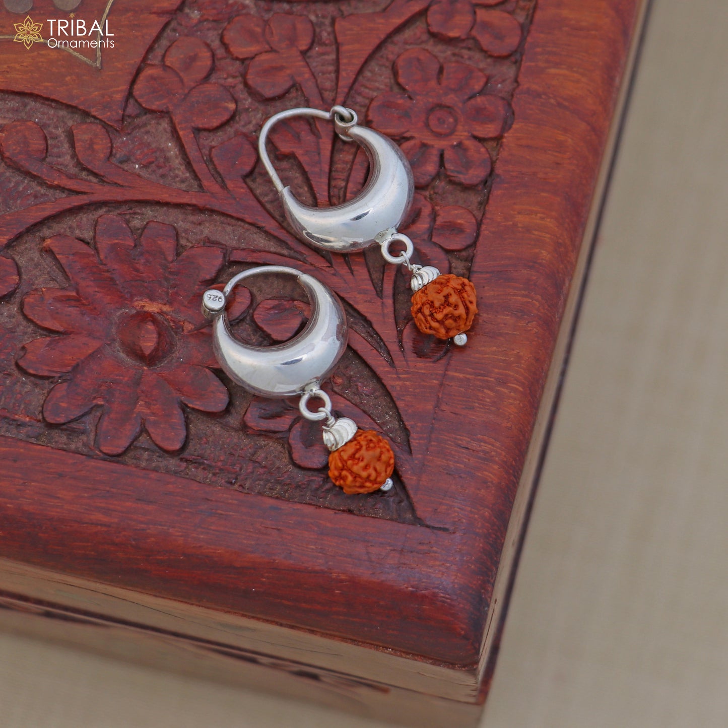 925 sterling silver plain shining hoops earrings Bali style kundal unisex jewelry er260 - TRIBAL ORNAMENTS