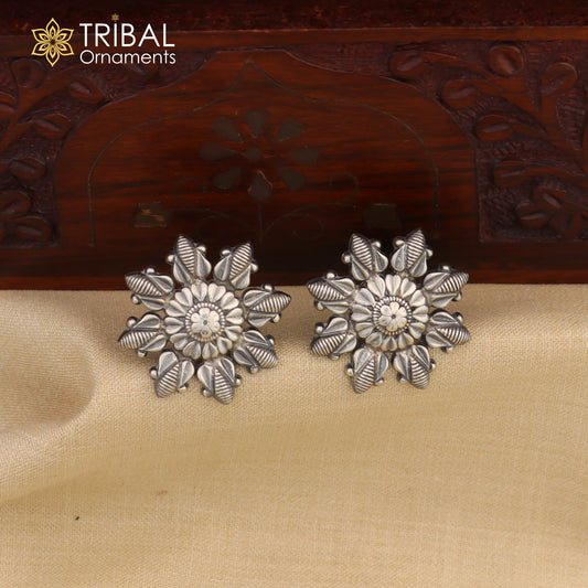925 sterling silver flower design stylish stud earring s1375