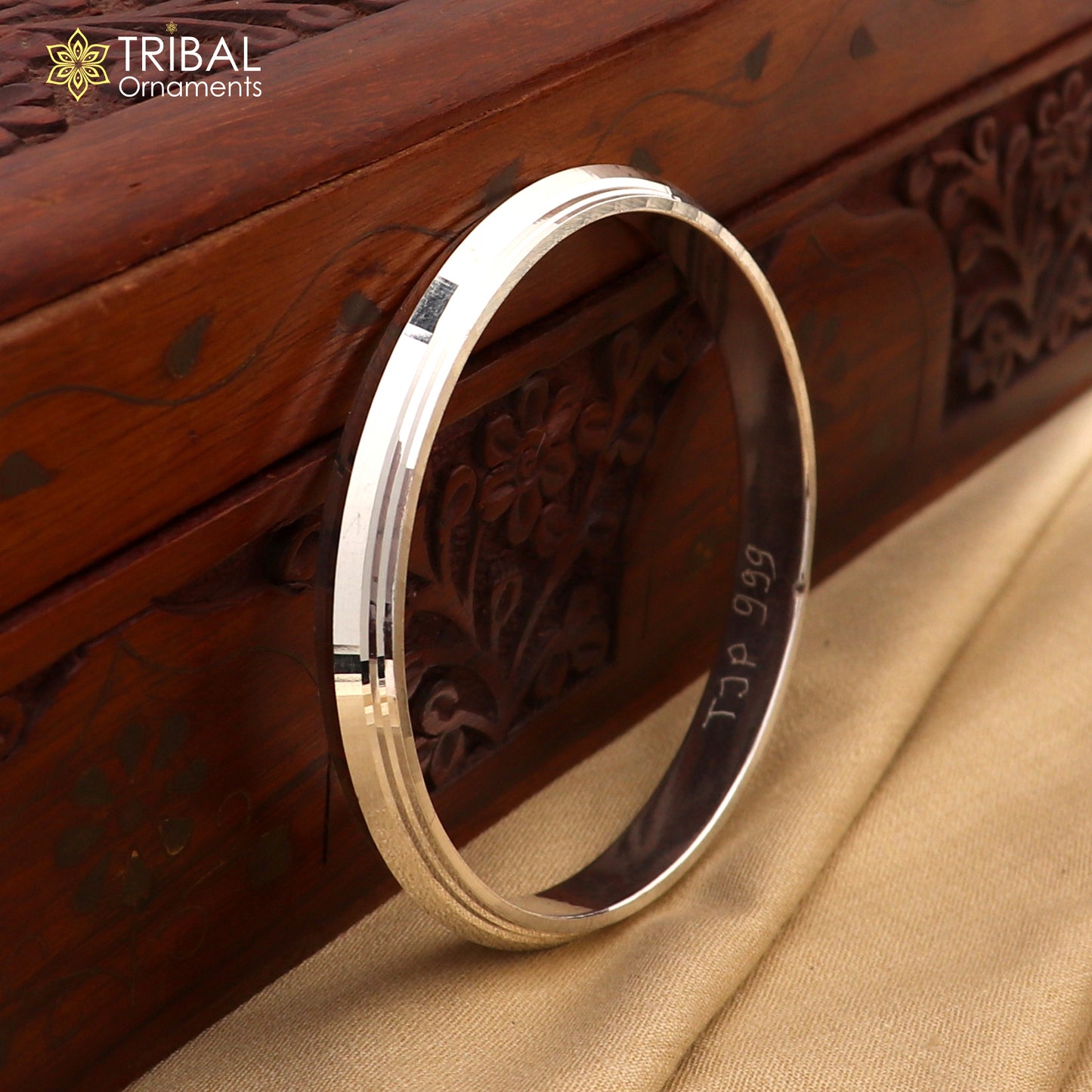 55 gm 999 PURE silver  Punjabi religious shikh kada bangle nsk897