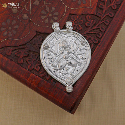 925 sterling silver Vintage design deity god Bheruji pendant necklace ethnic tribal jewelry set803 - TRIBAL ORNAMENTS