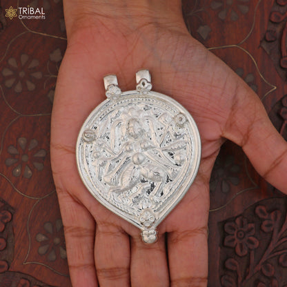 925 sterling silver Vintage design deity god Bheruji pendant necklace ethnic tribal jewelry set803 - TRIBAL ORNAMENTS