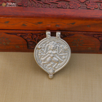 925 sterling silver Vintage design deity god Bheruji pendant necklace ethnic tribal jewelry set803 - TRIBAL ORNAMENTS