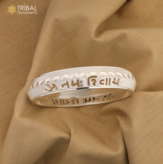 999 pure silver stylish Om namah shivay ( shiva mantra )shiny bangle kada nsk925