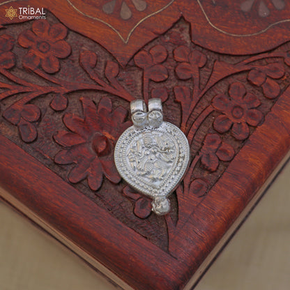 925 sterling silver Vintage design deity god Bheruji pendant necklace ethnic tribal jewelry set805 - TRIBAL ORNAMENTS