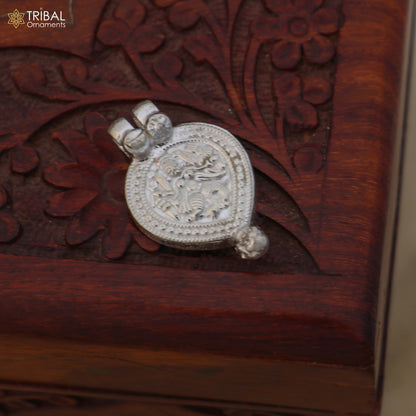 925 sterling silver Vintage design deity god Bheruji pendant necklace ethnic tribal jewelry set804 - TRIBAL ORNAMENTS