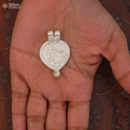 925 sterling silver Vintage design deity god Bheruji pendant necklace ethnic tribal jewelry set804 - TRIBAL ORNAMENTS