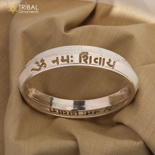 999 pure silver stylish Om namah shivay ( shiva mantra )shiny bangle kada nsk926