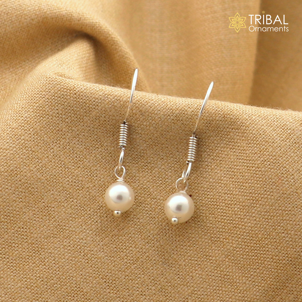 Unique 925 Sterling silver fabulous Hoops earrings with gorgeous pearls stone stylish light weight delicate jewelry  s1209