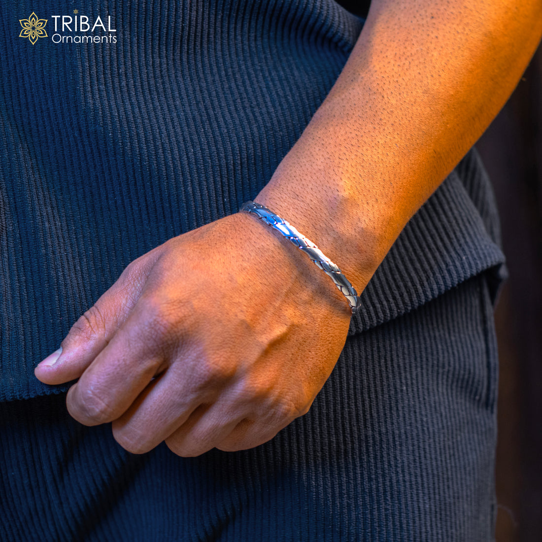 925 sterling silver cuff bracelet kada, amazing unisex vintage style handmade daily use ethnic bangles  kada cuff131 - TRIBAL ORNAMENTS