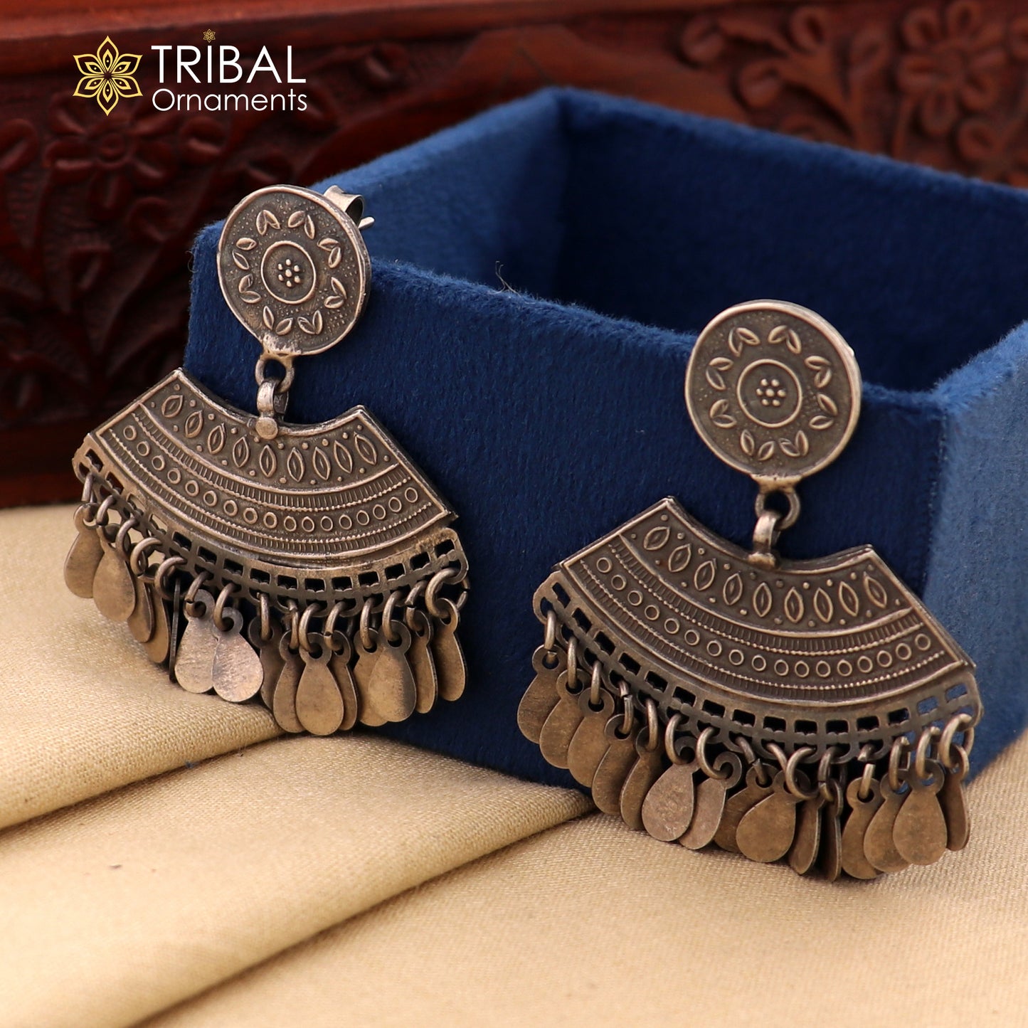 925 sterling silver vintage traditional style jumka earring s1361