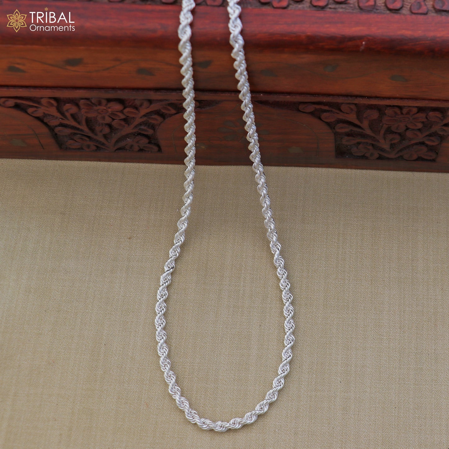 925 sterling silver rope chain for unisex jewelry ch631 - TRIBAL ORNAMENTS