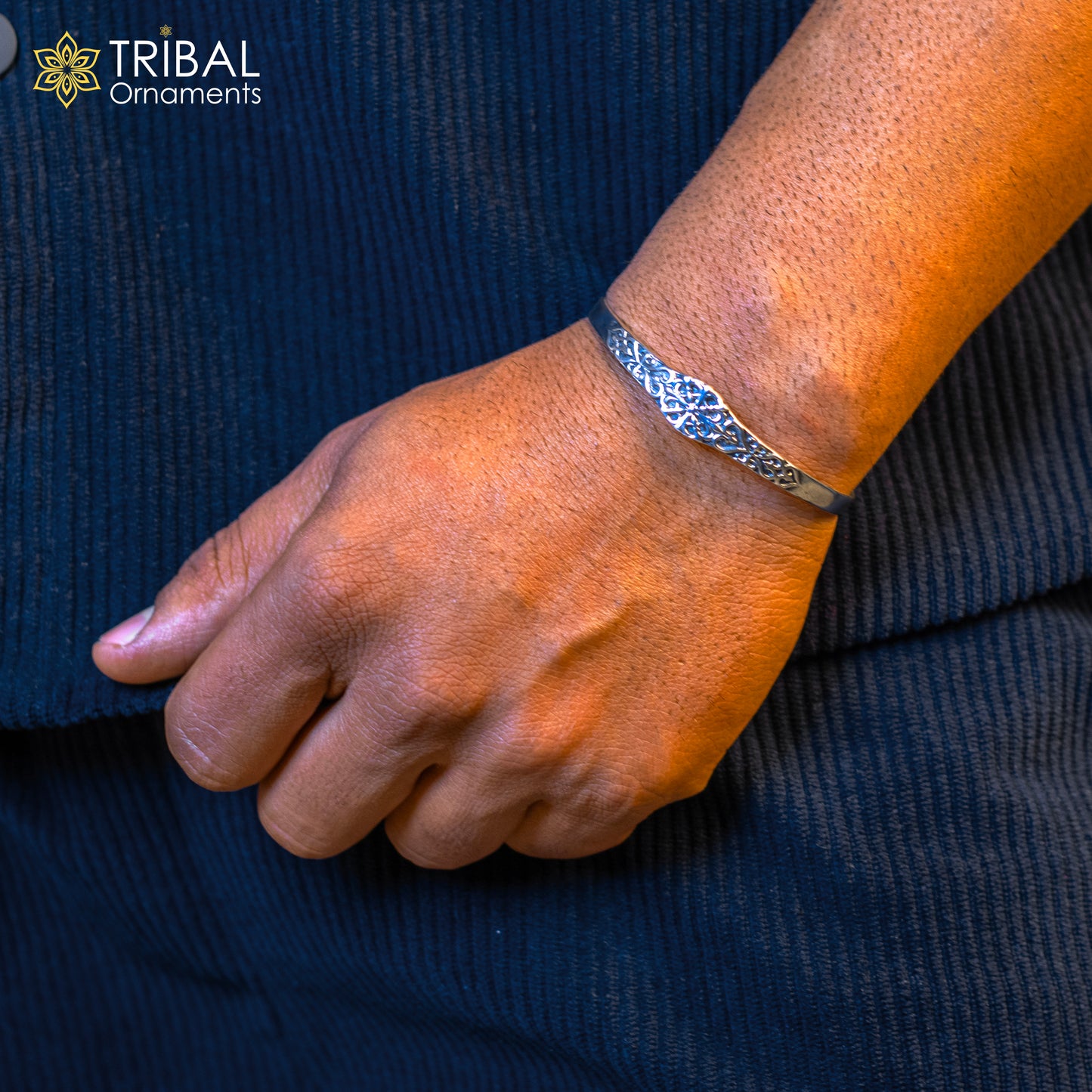 925 sterling silver vintage antique design handmade adjustable bangle bracelet kada customized unisex jewelry cuff140 - TRIBAL ORNAMENTS
