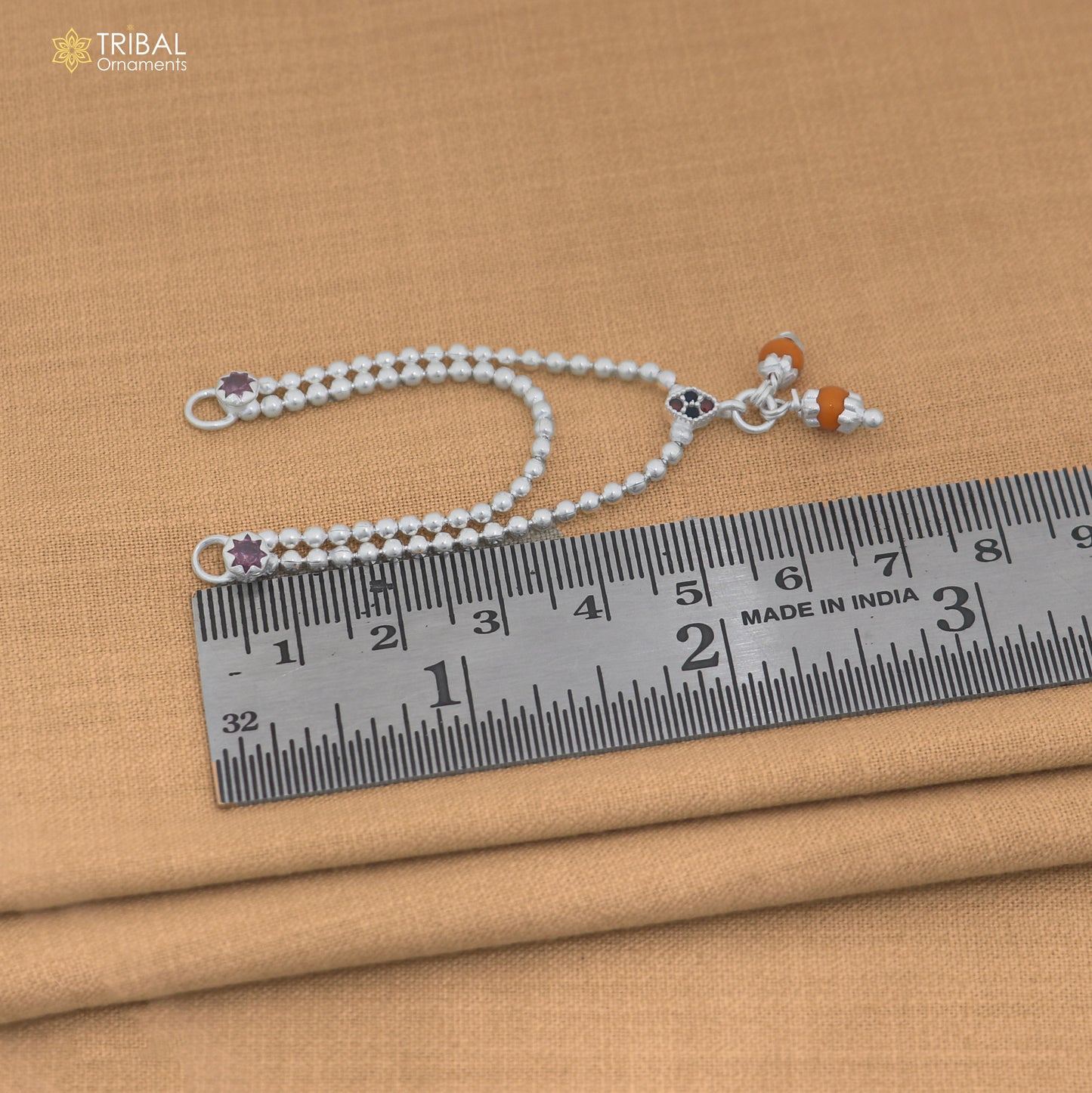 925 sterling silver 2 line beaded chain necklace for Lord Krishna Laddu Gopala jewelry set888
