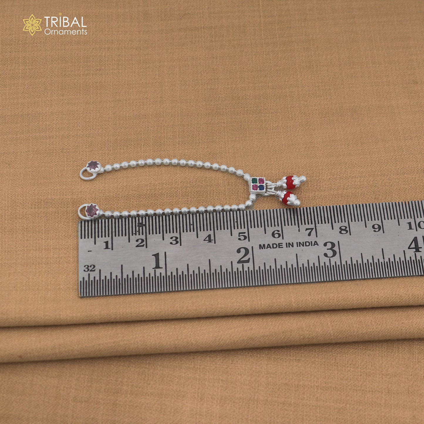 925 sterling silver beaded chain necklace for Lord Krishna Laddu Gopala jewelry set892