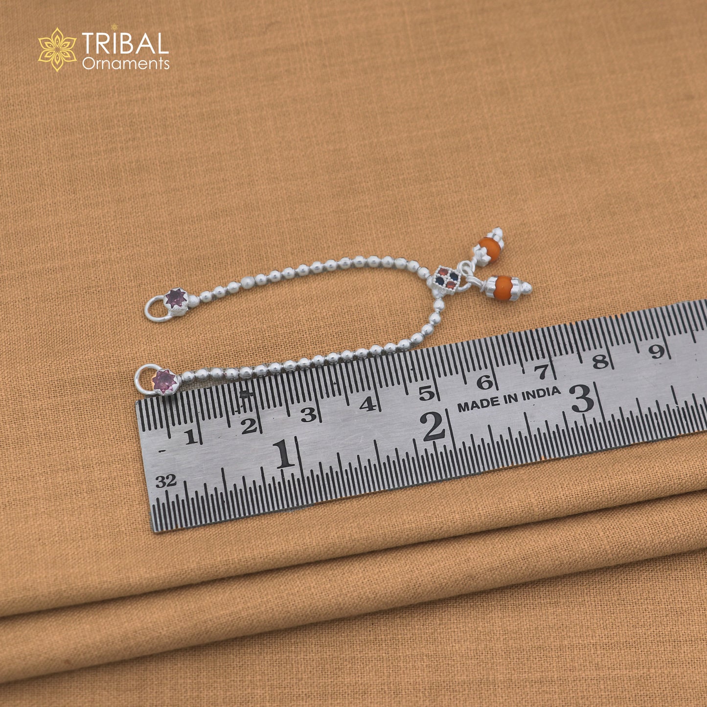 925 sterling silver beaded chain necklace for Lord Krishna Laddu Gopala jewelry set890