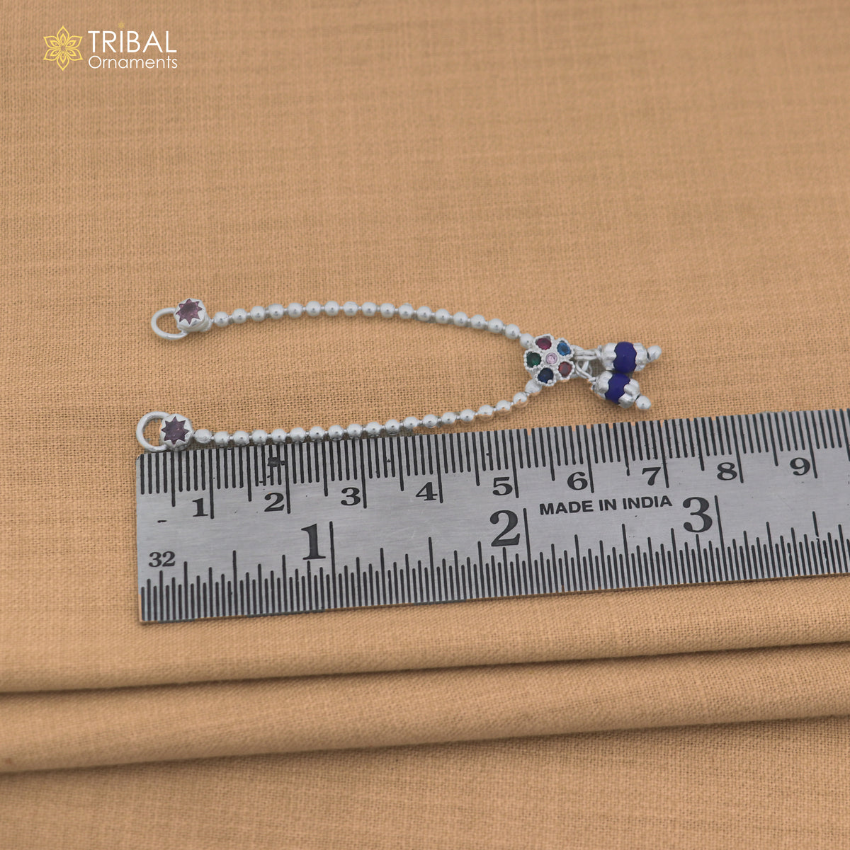 925 sterling silver beaded chain necklace for Lord Krishna Laddu Gopala jewelry set885