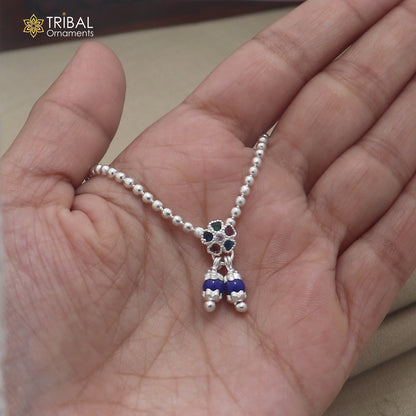 925 sterling silver beaded chain necklace for Lord Krishna Laddu Gopala jewelry set885