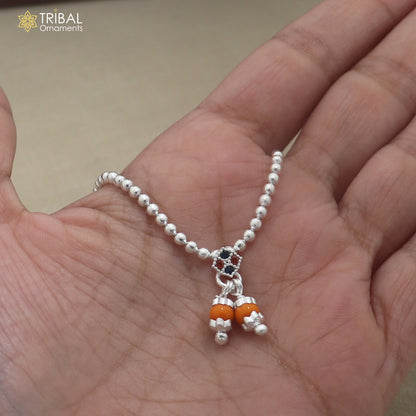 925 sterling silver beaded chain necklace for Lord Krishna Laddu Gopala jewelry set890